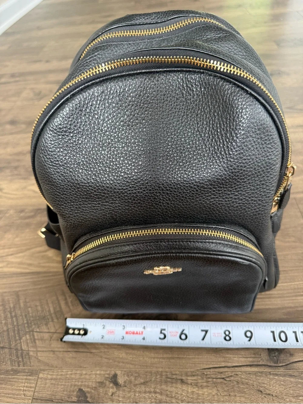 Coach Black Pebbled Leather Mini Backpack with Gold Hardware